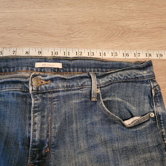 Levi's Jeans 6 S Straight 505 Mid Rise Medium Light Wash Stretch Denim Western - Picture 7 of 12